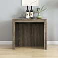 thumbnail image 4 of Lisonu Space-Saving Extendable Console to Dining Table with Leaf Storage and Power Outlet, Transforms from 24" to 118", Brown, 4 of 16