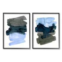 Stupell Industries Energetic Blue Brush Strokes Abstract Ombre Black Framed, 11 x 14, Design by Emma Caroline