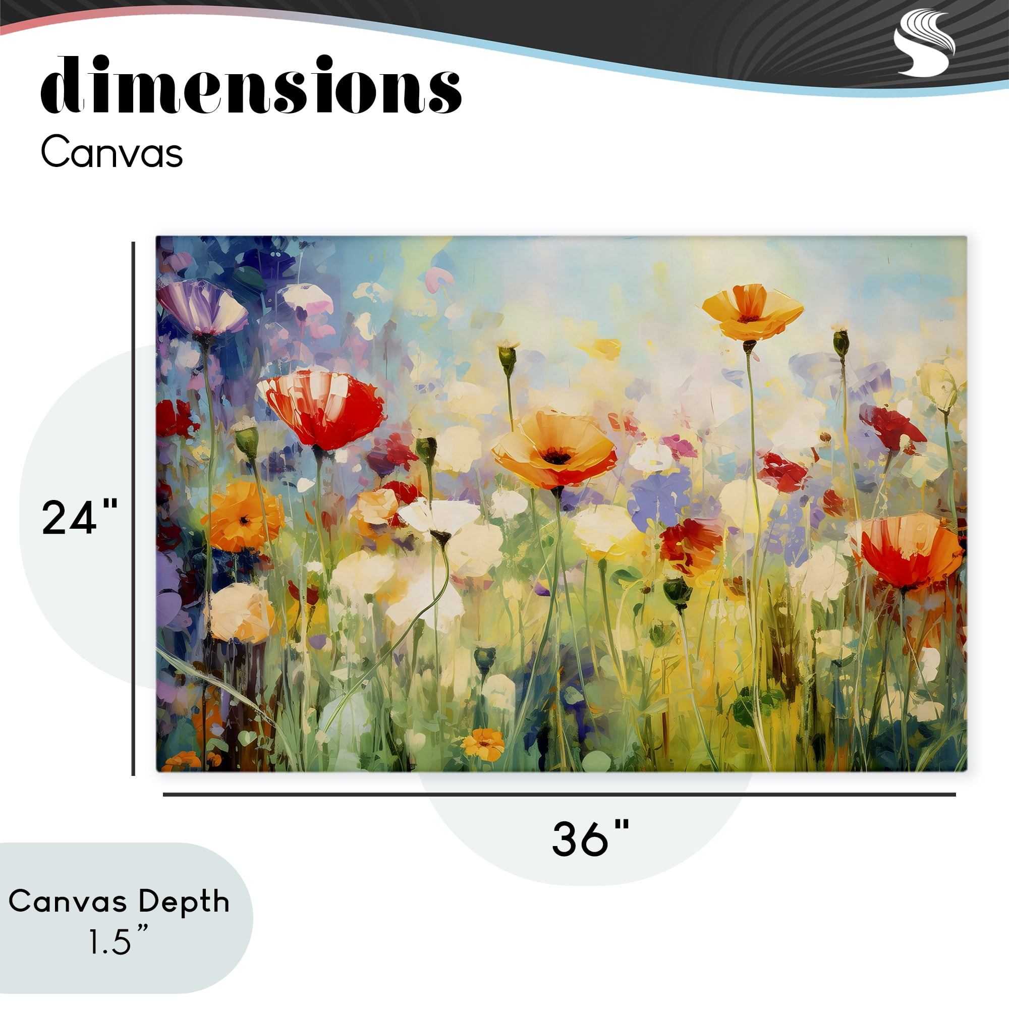 Stupell Industries Sunlit Meadow of Colorful Blooms Canvas Wall Art, design by Creative Studio