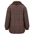 thumbnail image 4 of Breezora Womens Medium Length Puffer Jacket Winter Thickened Cotton Blend Coat With High End Texture XL Size Coffee, 4 of 9