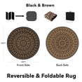 thumbnail image 6 of VUNATE Outdoor Rug 10'x10' Round Patio Rug Waterproof Woven Plastic Indoor Outdoor Mat for Picnic RV Porch Camping Reversible Lightweight Boho Outside Rug Black and Brown, 6 of 6