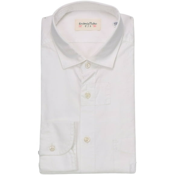 Tintoria Mattei 954 Men's White Casual Cotton Button Down Shirt Button-Down - 40-15.75 (M)
