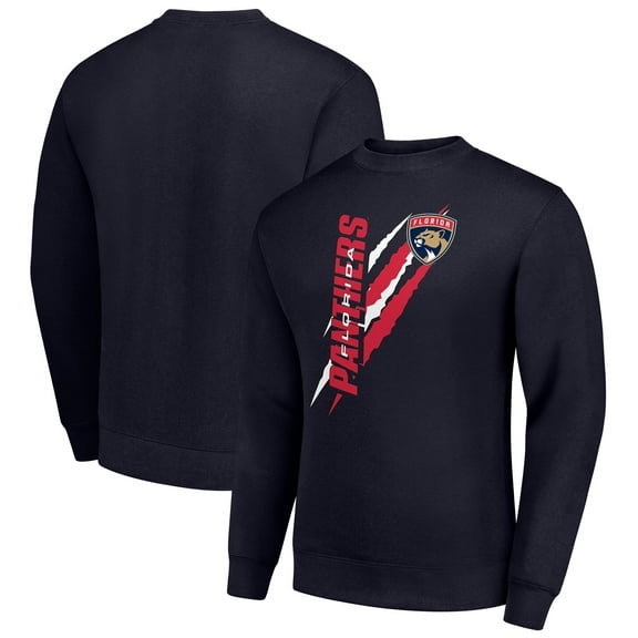 Men's Starter Navy Florida Panthers  Color Scratch Pullover Sweatshirt