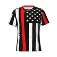 thumbnail image 4 of Qekee Firefighters USA Flag Classic Fit T-Shirt Men's Shirt Men's Tight Short Sleeves for Exercise, Running, Mountaineering - Firefighters USA Flag, 4 of 9