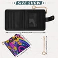thumbnail image 3 of Small Wallet For Women Bifold Leather Pocket Coin Credit Card Holder With RFID Blocking Rainbows & Peace Signs, 3 of 6