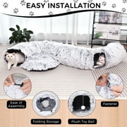 LJSXFI Plush Cat Tunnel with Cat Bed for Indoor Cats, Multifunctional Cat Donut Tunnel for Small Medium Large Cats Kitten Rabbit Puppies