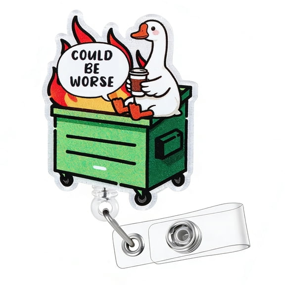 Nurse Badge Reel Could Be Worse Funny Goose Retractable ID Holder for RN LPN BH Psych Students and Medical Staff