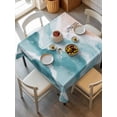 thumbnail image 6 of Aqua Coastal Beach Table Cloth, Modern Oil Painting Nautical Waterproof Tablecloth for Square Tables, Reusable Washable Fabric Table Cover for Restaurant Kitchen Dining Tables 54"x54", 6 of 6