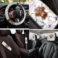 thumbnail image 4 of Uorisanigo Cute Highland Cow 14 Pack Automotive Seat Cover and Car Console Cover Auto Headrest Cover Auto Seat Belt Cover Car Steering Wheel Cover Keychain Anti-slip Fit Most Cars SUVs, 4 of 6