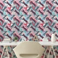 thumbnail image 2 of Ambesonne Leopards Peel & Stick Wallpaper for Home, Wild Modern Animal Print, 13"x72", Rose Seafoam and Ruby, 2 of 5