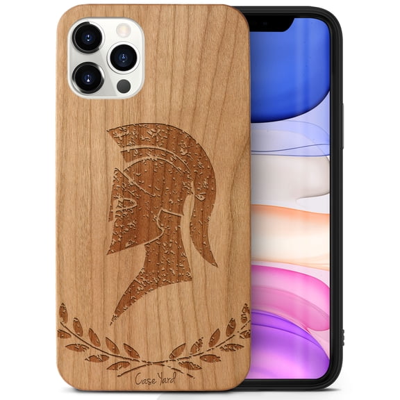 Case Yard Wooden Case Outside Soft TPU Silicone, Slim Fit Shockproof Wood Protective Phone Cover for Girls Boys Men and Women, Supports Wireless Charging Legionary Design case for iPhone-11-Pro