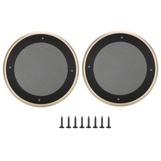 Cubierta de altavoz Ormromra 2 uds malla metálica protectora 5 pulgadas dorado negro