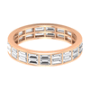 Womens 2.25 CT Baguette Cut Moissanite Two Row Eternity Ring in Channel Setting, 14K Rose Gold, Size:US 7.00