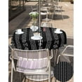 thumbnail image 4 of Outdoor Tablecloth with Umbrella Hole and Zipper Black Boho Round Outdoor Tablecloths 60 Inch Table Cloths Bohemian Style Stripe Patio Table Cloth Cover for Outdoor Tables Picnic Garden, 4 of 6