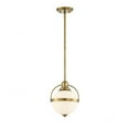 thumbnail image 3 of 1 Light Pendant-Transitional Style with Mid-Century Modern and Bohemian Inspirations-11.5 inches Tall By 8.75 inches Wide-Warm Brass Finish Bailey, 3 of 4