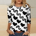 thumbnail image 4 of Ruimatai Women's Casual 3/4 Sleeve Round Neck Top Blouse Soft Stretch Comfortable Everyday Wear Fashion Shirt, 4 of 8