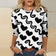 thumbnail image 4 of Xuyuer 3/4 Sleeve Round Neck Top - Women's Versatile 3/4 Sleeve Casual Shirt for Layered Spring Outfits, Transitional Season Styling & Effortless Daily Wardrobe Essential, 4 of 8