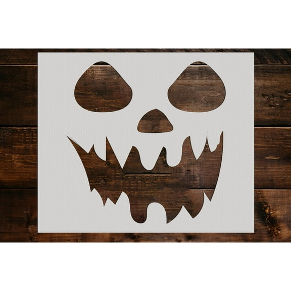Pumpkin Face Stencil - Art and Wall Stencil (6"x5")