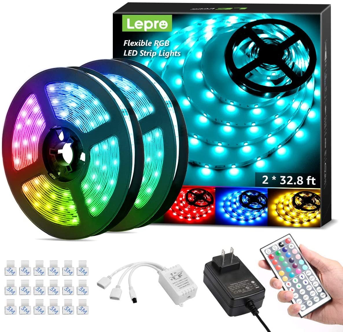 65.6ft Flexible LED Strip Light SMD5050 APP Bluetooth Remote RGB Fairy Lights 