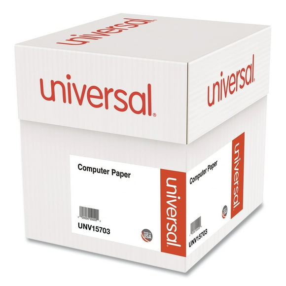Universal® Two-Part Carbonless Paper, 15lb, 9-1/2" x 11", Perforated, White, 1650 Sheets