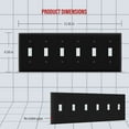 thumbnail image 5 of ENERLITES Six Gang Light Switch Wall Plate, Toggle Switch Plate, 6-Gang Standard Size, Unbreakable Polycarbonate Thermoplastic, 8816-BK, Black, 5 of 5