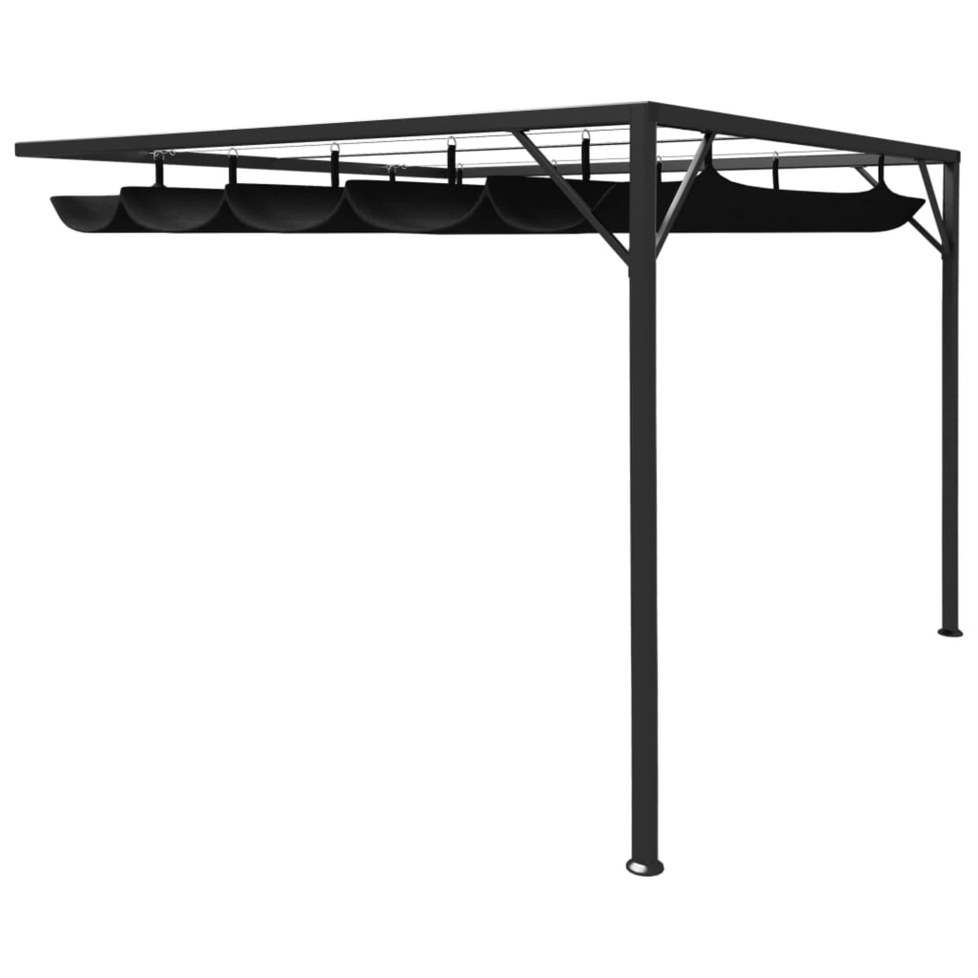 vidaXL Patio Canopy 10'x10' w/ Retractable Top Wall-mounted Backyard Awning