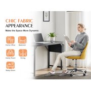 MCQ Office Desk Chair,Armless Office Chair,Modern Adjustable Rolling Vanity Swivel Seating with Wheels for Home, Bedrooms, Study, Student, Adults,Yellow