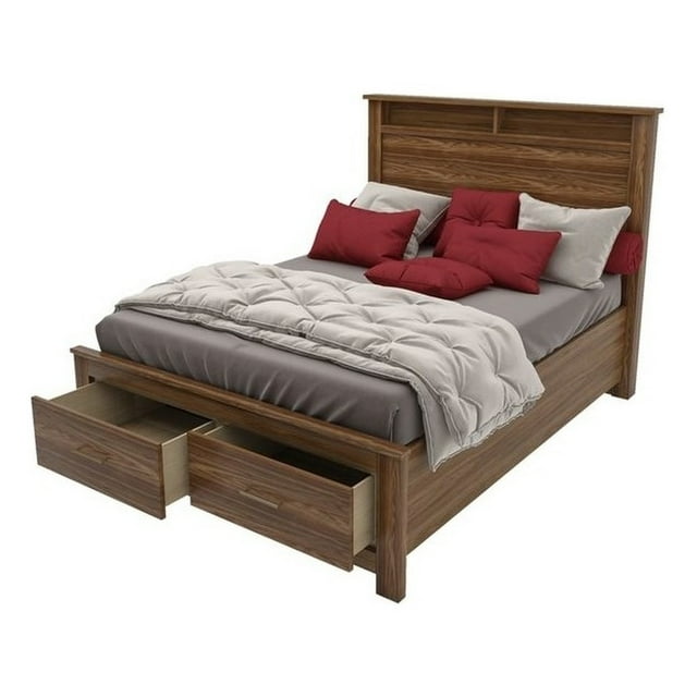 ACME Furniture Lit de Rangement Grand en Métal Style Ferme Merrilee en Chêne