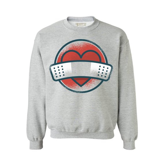 Awkward Styles Valentine's Day Crewneck Top Wounded Heart Singles Sweatshirts Anti-Valentine's Day