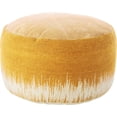 thumbnail image 2 of 20"  Rustic Yellow Abstract Round Pouf Ottoman, 2 of 8