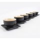 thumbnail image 2 of Posavasos de melamina para servir taza de té cuadrada de tla Negro Zulema Práctico de costa de la taza, 2 of 6