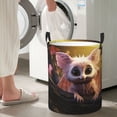 thumbnail image 5 of Rateoe Adorable Fluffy Bat Pattern Round Laundry Hamper Basket, Tall Hamper Basket for Blanket Storage, Nursery Clothes Hamper for Laundry in Bedroom and College Dorm-, 5 of 6