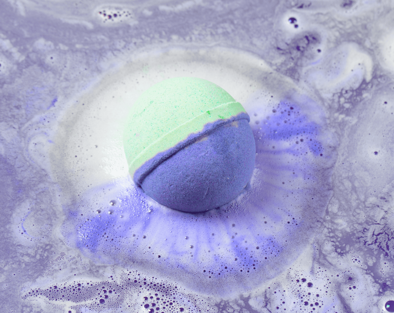 Hi Peach Layne Hi Tide, Periwinkle and Turquoise Clean Beauty Bath Bomb with Prize, 4.5oz