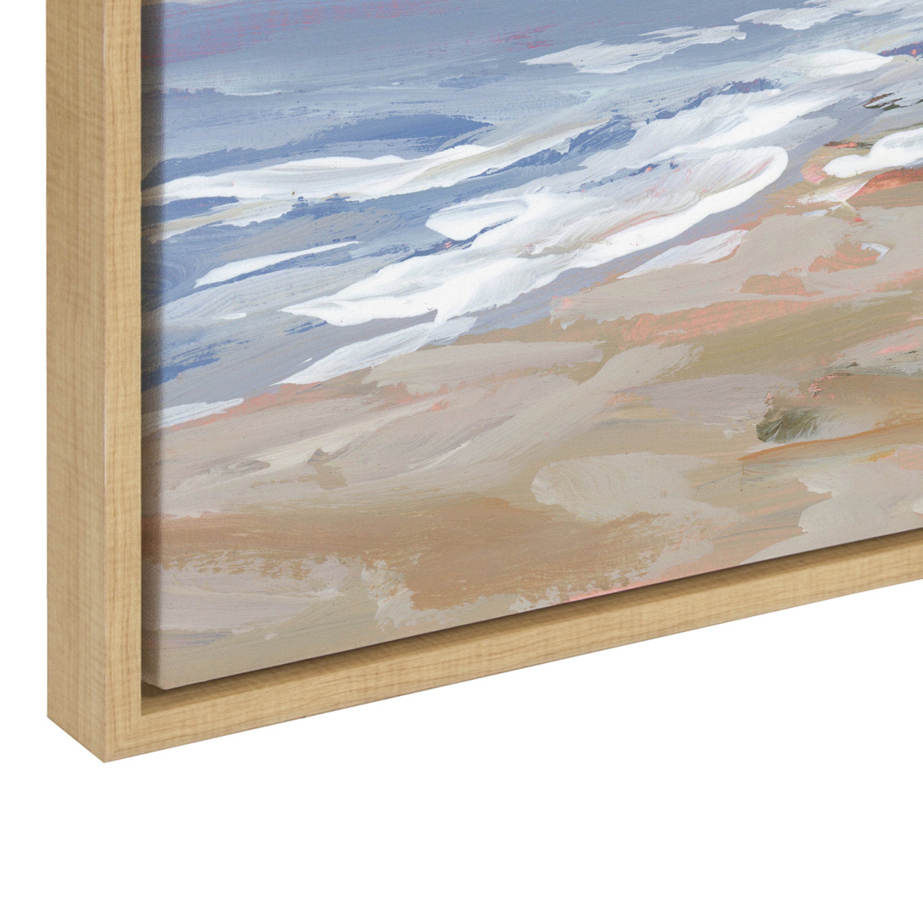 Birch Harbor Sylvie Maryland Framed Canvas Wall Art by Emily Kenney, 22x22 Natural, , Coastal Beach Landscape Art