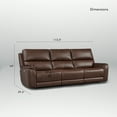 thumbnail image 4 of 113.5''W Double Width Geniue Leather Triple Power Recliner Sofa with Zero Gravity and USB & Type-C Charging, 4 of 5