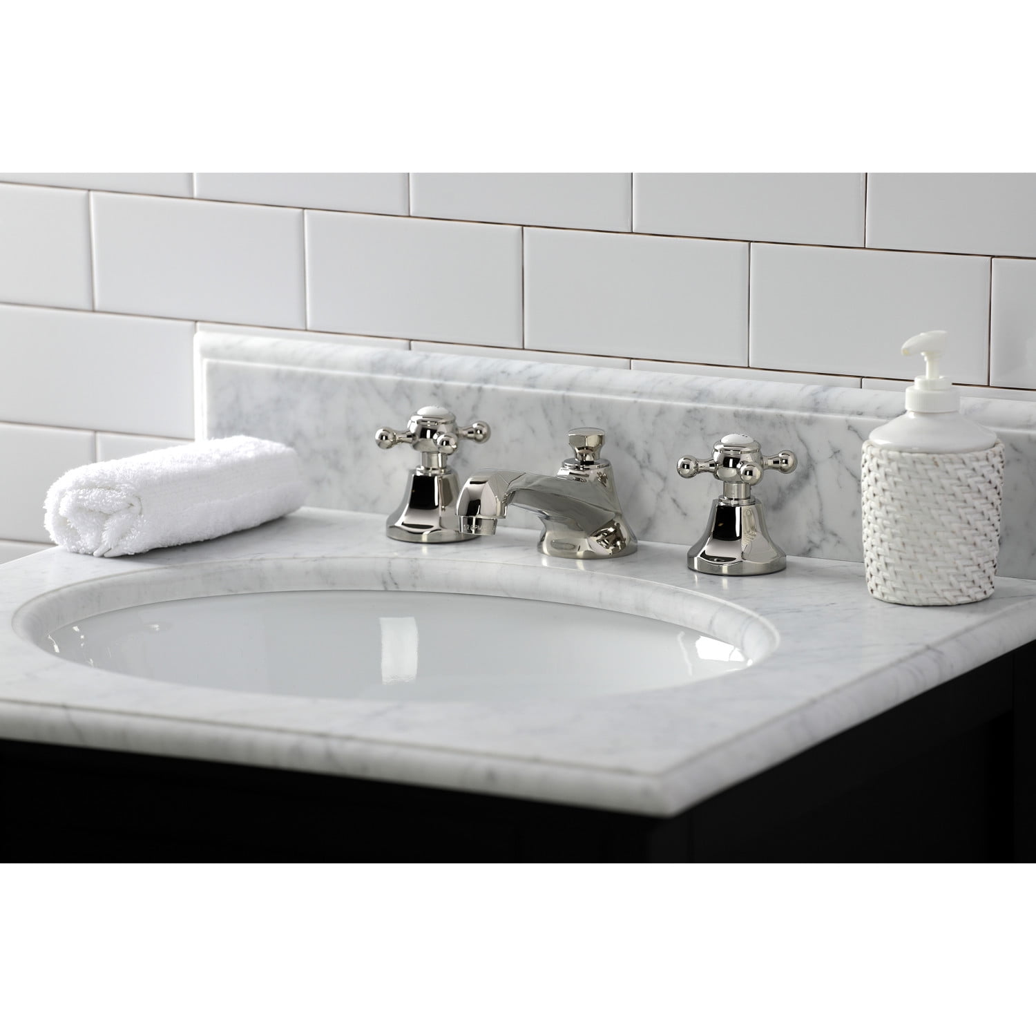 Kingston Brass KS4466BX 8 in. Widespread Bathroom Faucet, Polished Nickel