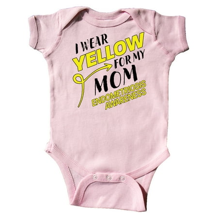 

Inktastic I Wear Yellow for my Mom- Endometriosis awareness Gift Baby Boy or Baby Girl Bodysuit