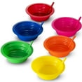 JoyServe Reusable Hard Plastic Cereal Bowls with Straws for Small