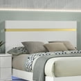 thumbnail image 3 of Furniture of America Chora Solid Wood Platform Bed with Underbed LED, King, White and Gold, 3 of 6