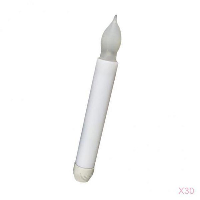DOLITY 30 Peices Electronic Flameless Led Candles Taper Candle Battery Powered Long