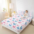 thumbnail image 4 of Feelyou Blue Pink Butterfly Full Size Sheets for Girl, Dreamy Cartoon Stars Bed Sheets, Kawaii Animal Sheet Sets, Super Cozy Room Decor, 4 Pieces, 4 of 7