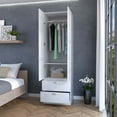 thumbnail image 3 of FM FURNITURE Tall Mayer Wardrobe in Melamine with Two Doors and Two Drawers, 3 of 5