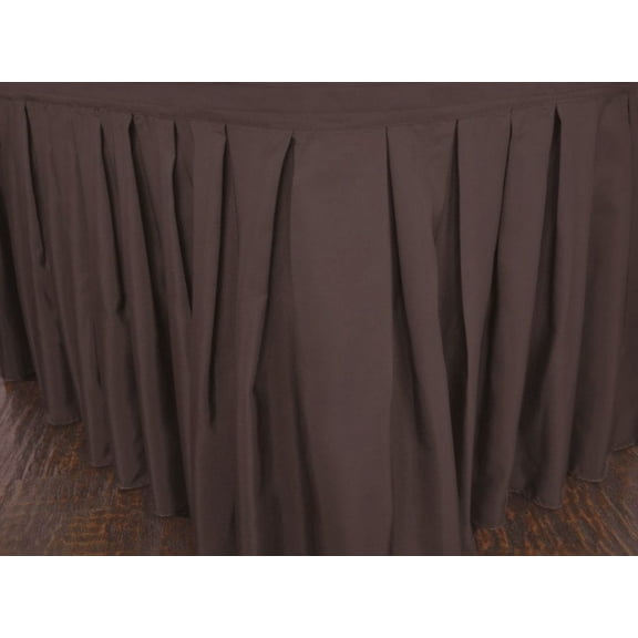 Wedding Linens Inc. 6ft Polyester Table Skirt for Rectangle or Round Tables, for Home Decor Wedding Birthday - Chocolate
