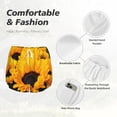 thumbnail image 6 of Picia Flower Bush Sunflower Pattern Women's 2 in 1 Athletic Running Shorts High Waisted Workout Casual Gym Sweat Shorts with Comfy Liner Zipper Pockets-Small, 6 of 9