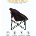 thumbnail image 5 of KingCamp 2 Pack Foldable Saucer  Polyester Lounge Chair w/Cupholder Storage, Black/Red, 5 of 12
