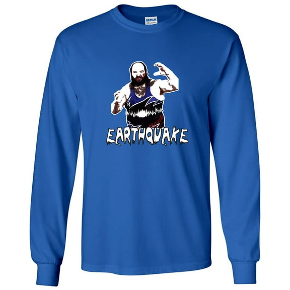 LONG SLEEVE Shedd Shirts Blue Earthquake WWF WWE "Old School" Youth X-Large T-Shirt