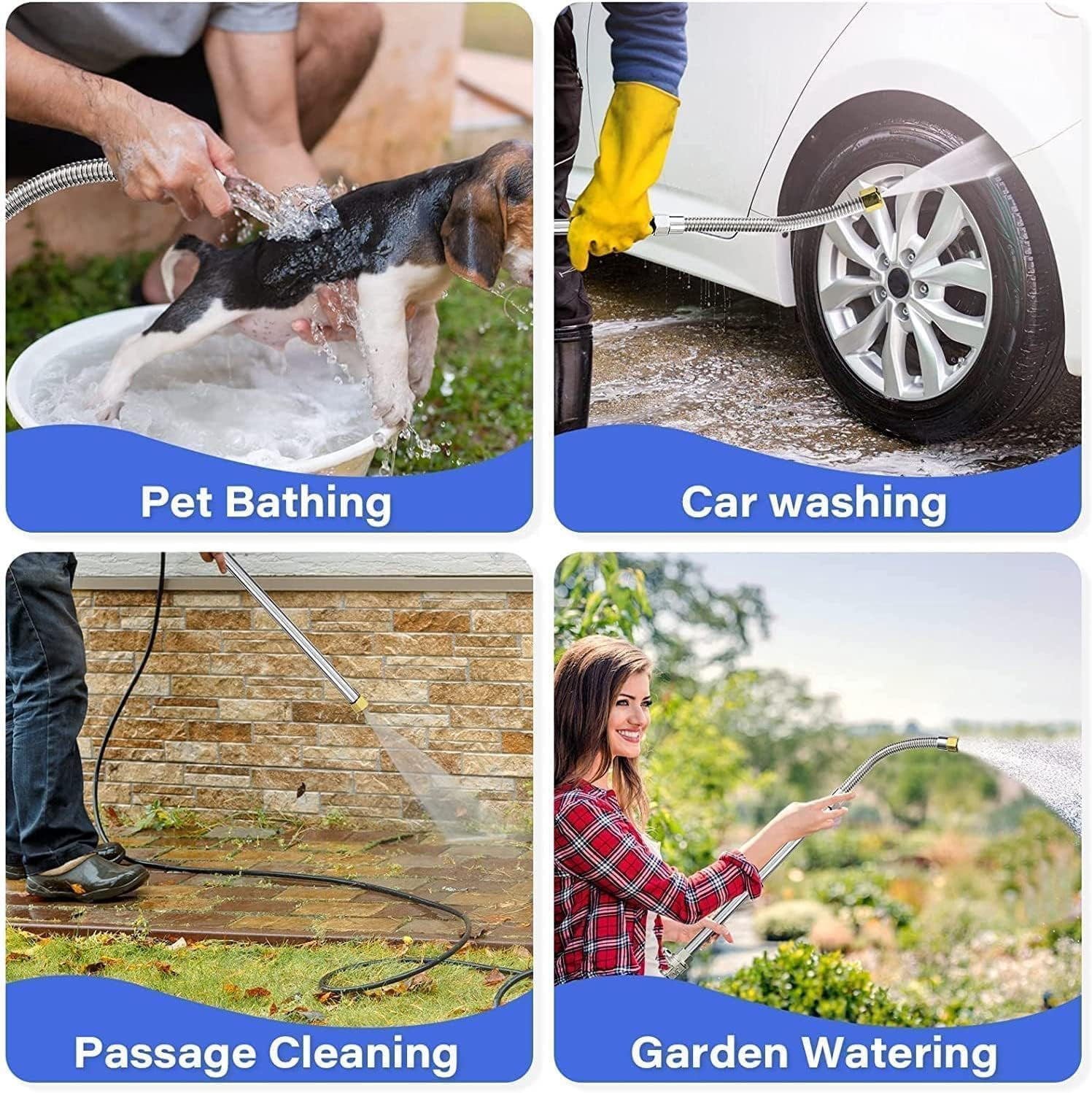 Hose Hawk Pressure Washer, Hosehawk Pro Handheld Garden Hose Nozzle with 360° Rotating Head, 4 Spray Modes Multi-Function Water Sprayer for Car, Yard and Driveway Cleaning