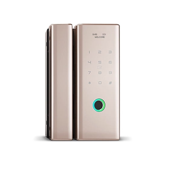 Intelligent App Rfid Pin Electronic Tempered Double Biometric Office Hand Sliding Frameless Smart Glass Door Lock