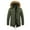 Army Green, variant on SWSMCLT Men's Winter Jackets & Coats Warm Fuzzy Plush Quilted Insulated Full Zip Button Faux Shearling Parka Jacket with Detachable Fur Hood Fleece Lined Slim Fit Black 38
