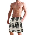 thumbnail image 6 of Men's Short Pants Beach Pants Men's Beach Shorts Short Pants Quick Drying Pants Lightweight and Breathable Fashionable and Unique S Black Owl, 6 of 8